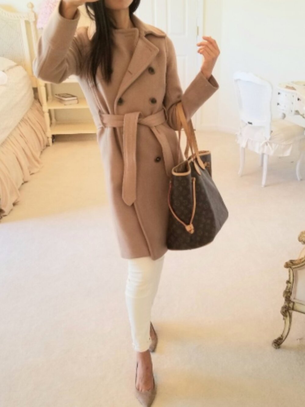J. Crew Stadium Cloth Camel double breasted Wool lined silk coat trench 8